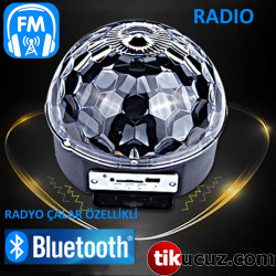 Rgb Led Işıklı Bluetooth Radyo Usb Mp3 Çalar Disko Topu