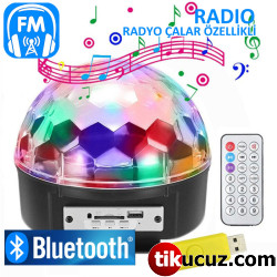 Rgb Led Işıklı Bluetooth Radyo Usb Mp3 Çalar Disko Topu