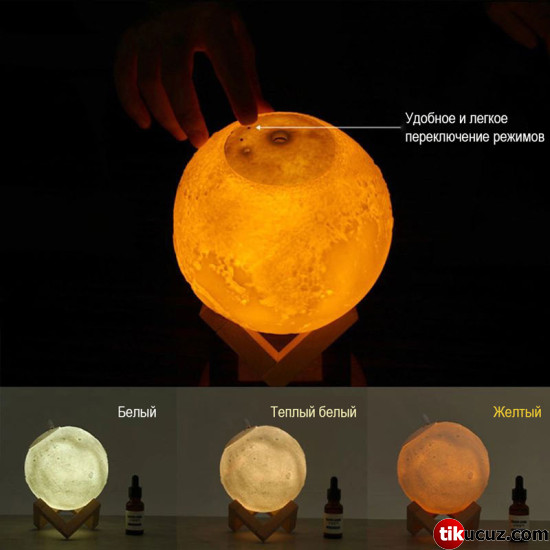 Led 3D Ay Gece Lambası