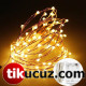 Şeffaf Kablolu Gün Işığı Sarı Renk Pilli Peri Led Işık 5 metre
