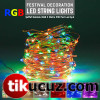 Şeffaf Kablolu RGB Pilli Peri Led Işık 3 Metre