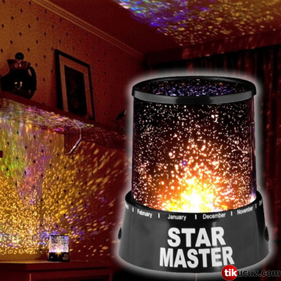 Star Master Renkli Yıldızlı Gökyüzü Projeksiyon Gece Lambası