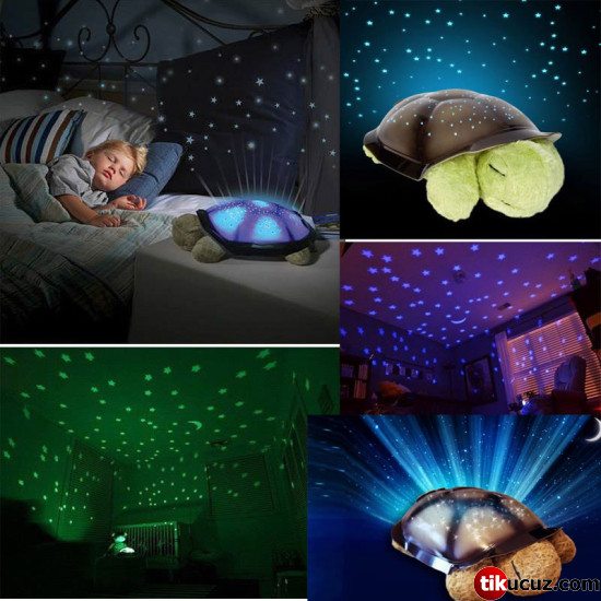 Renk Değiştiren Işıklı Müzikli Kaplumbağa Gece Lambası