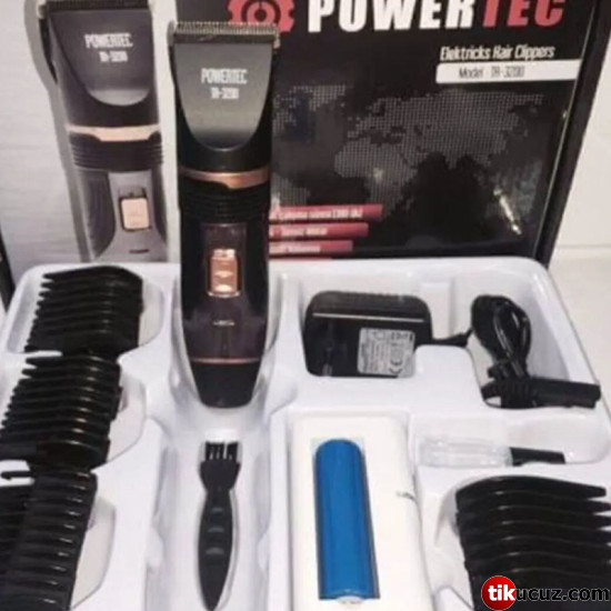 Powertec Şarjlı Yedek Bataryalı Profesyonel Saç Sakal Traş Makinesi