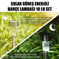 Solar Güneş Enerjili Bahçe Lambası 10lu Set