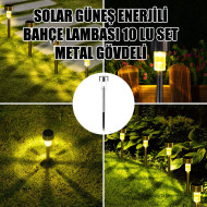 Solar Güneş Enerjili Bahçe Lambası 10lu Set Metal Gövdeli