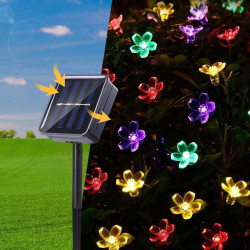 50 Ledli 8 Modlu Solar Çiçekli Rgb Bayçe Aydınlatma Dekorasyon Güneş Enerjili